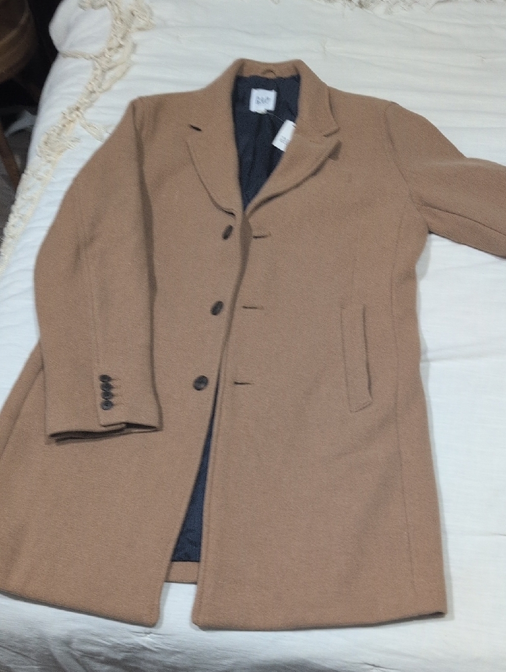 GAP Men's Camel Wool Blend Pea Coat